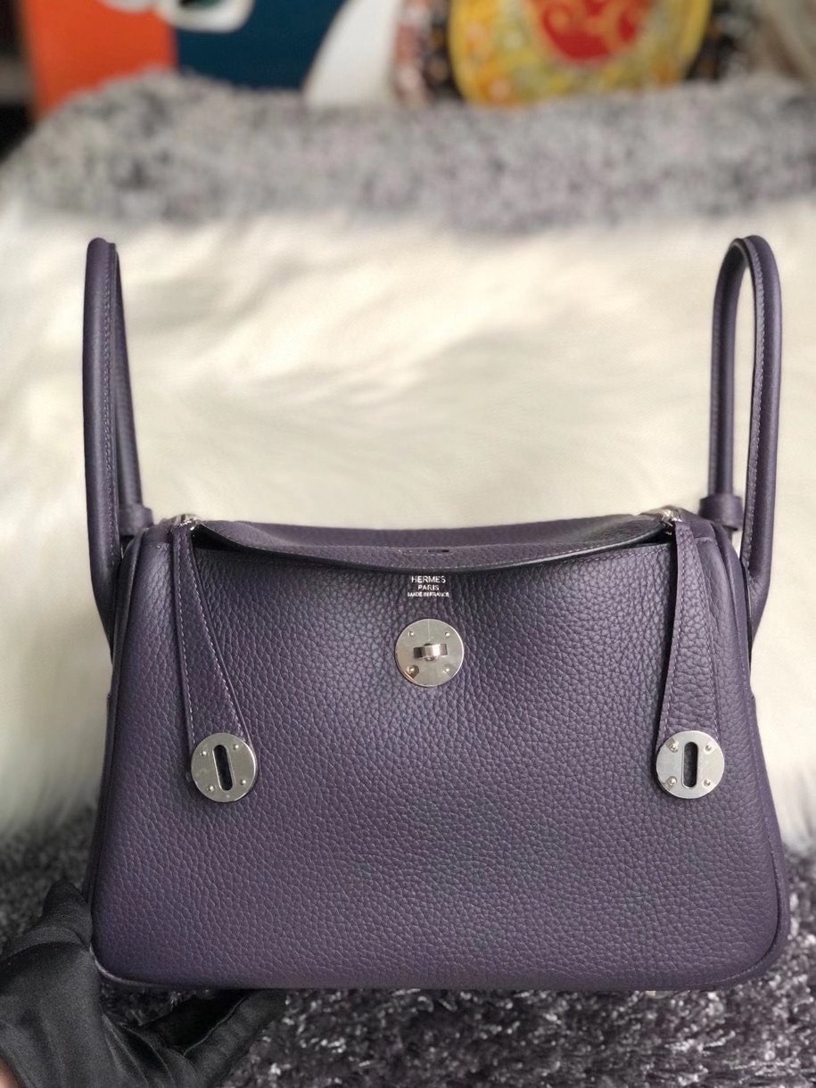 Hermès（爱马仕）Lindy 26cm 原厂御用大牛皮 葡萄籽 银扣 顶级手缝 现货