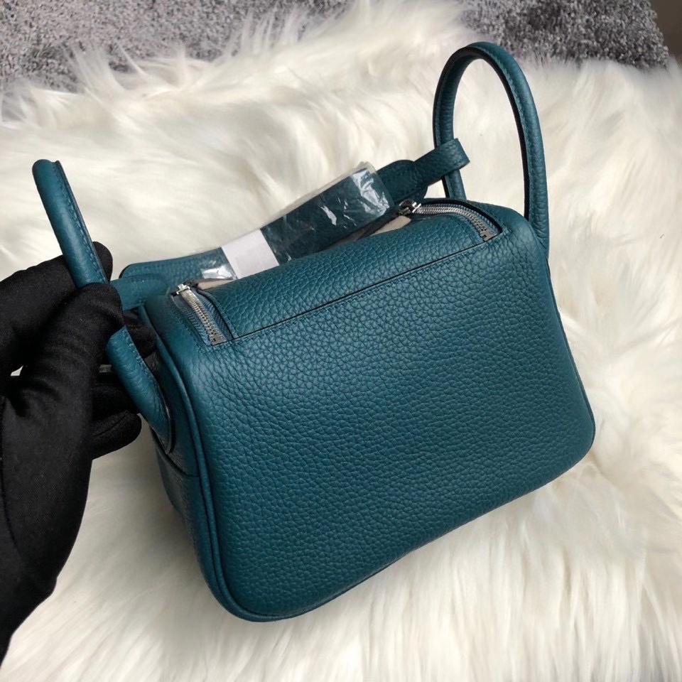 Hermès（爱马仕）Mini lindy W0 博斯普鲁斯绿 银扣 顶级手缝 现货
