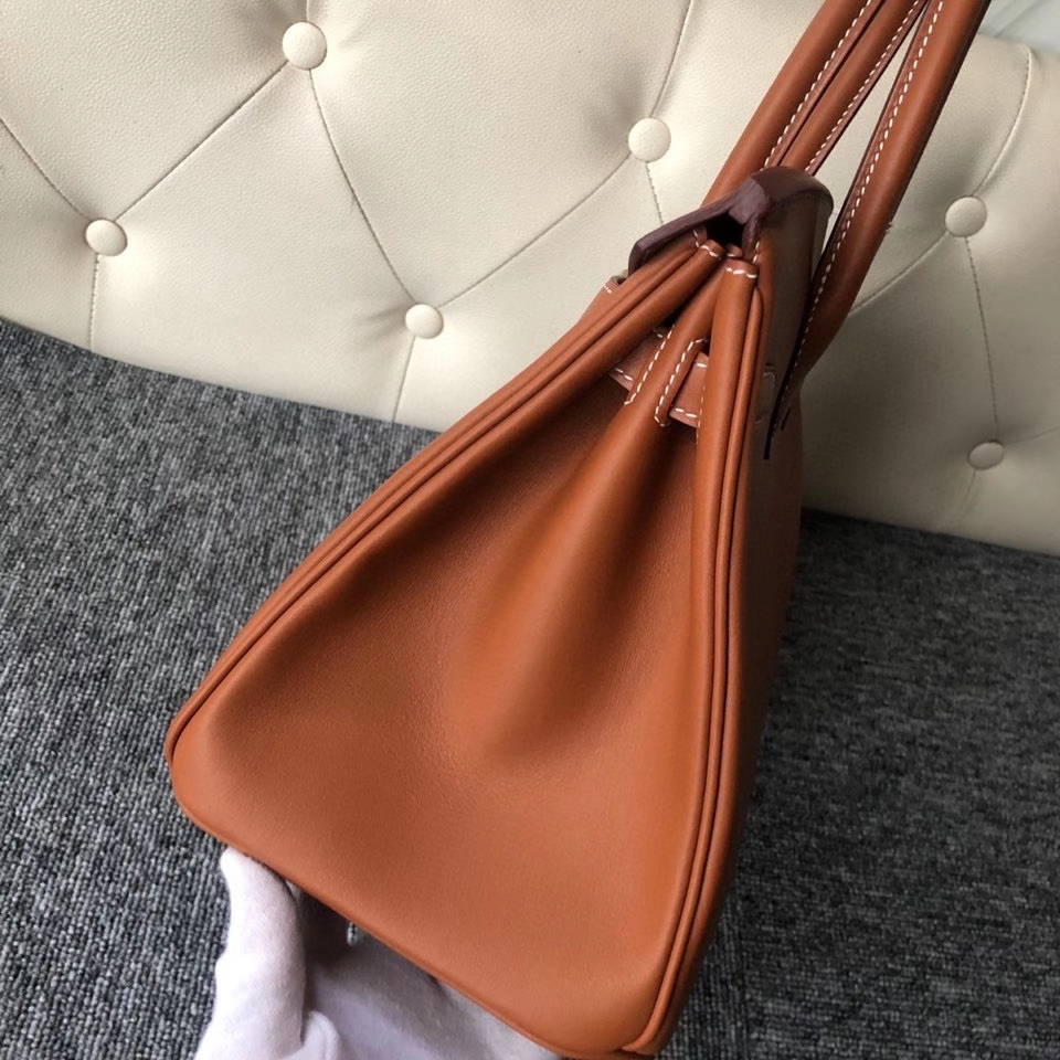 Hermès（爱马仕）Birkin 30cm Swift  ck37 金棕色 Gold 金扣 顶级手缝 定制