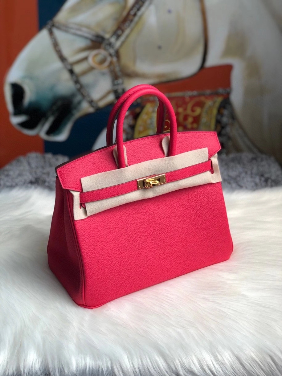 Hermès（爱马仕）Birkin 25cm 原厂小牛皮 togo I6 极致粉 金扣 顶级手缝