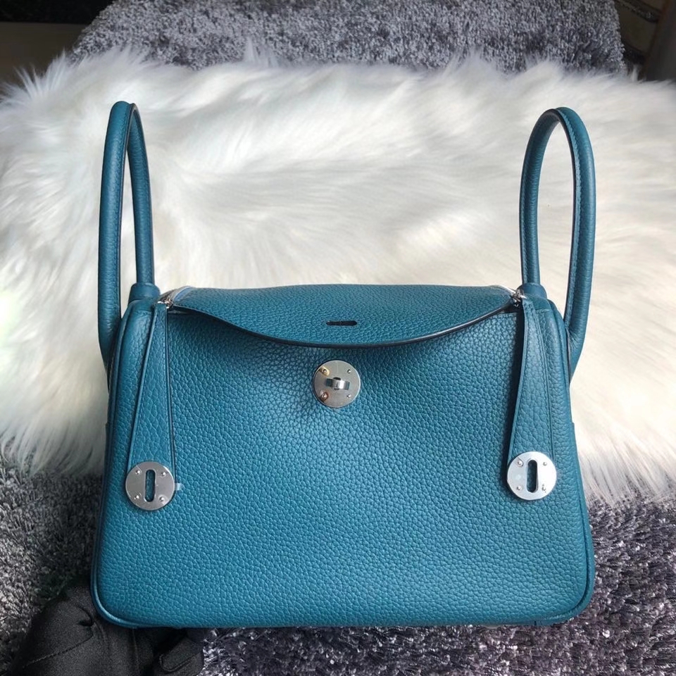 Hermès（爱马仕）Lindy 26cm 原厂御用大牛皮 W0 博斯普鲁斯绿 银扣 顶级手缝 现货