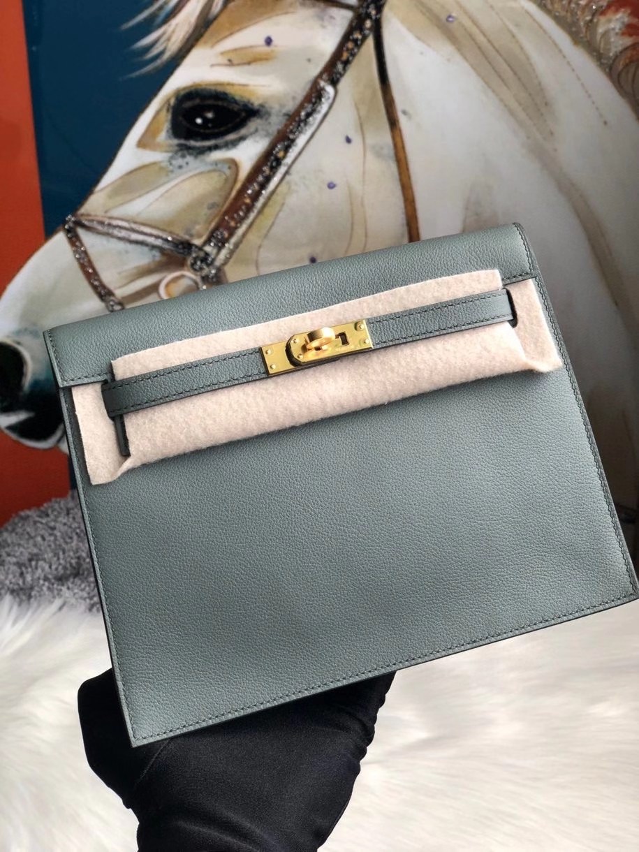 Hermès（爱马仕）Kelly danse evevolor cc63 杏绿色 金扣 顶级手缝