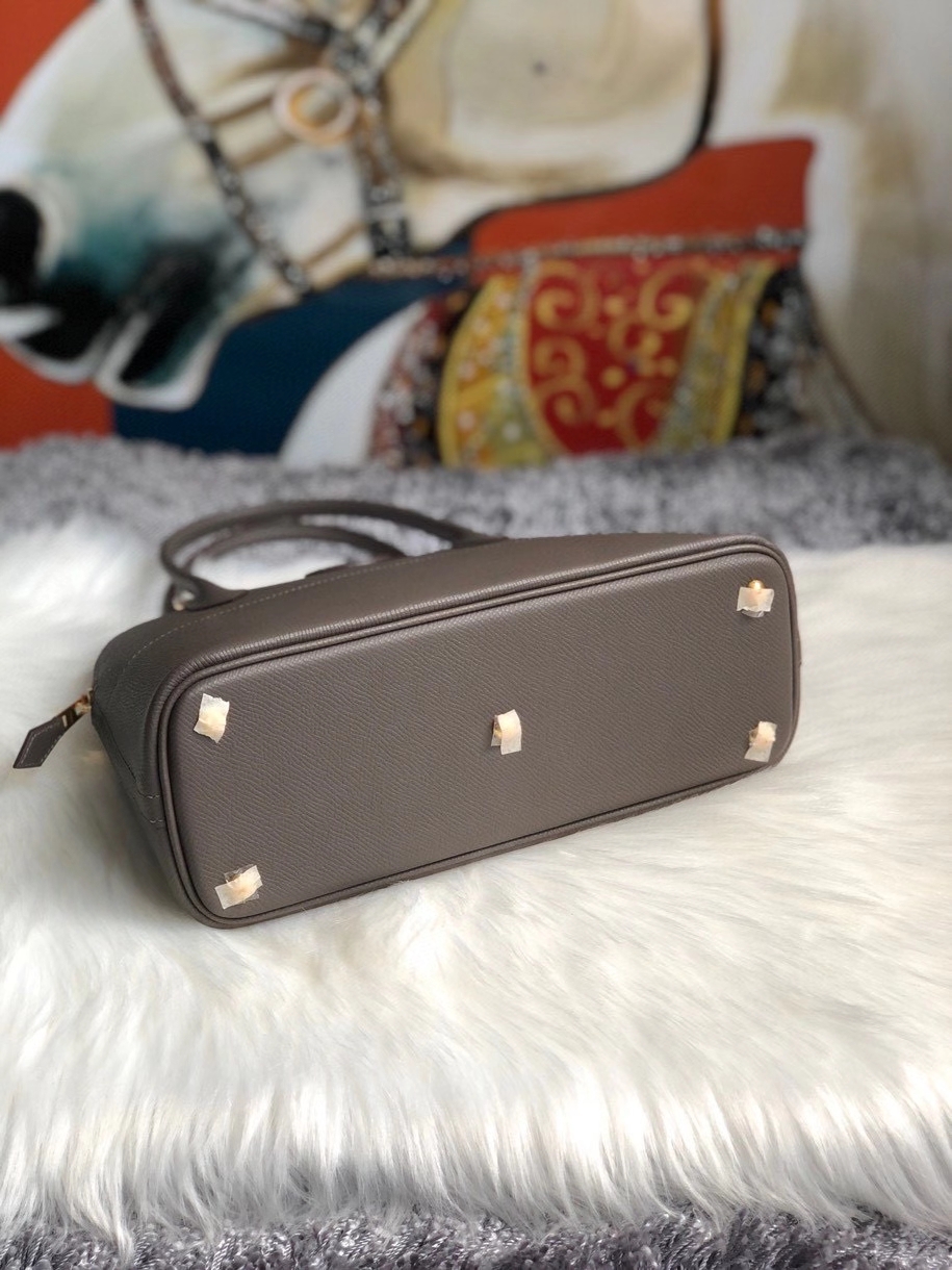 Hermès（爱马仕）Bolide 27cm Epsom 原厂掌纹皮 8F 锡器灰 Etain 金扣 顶级手缝