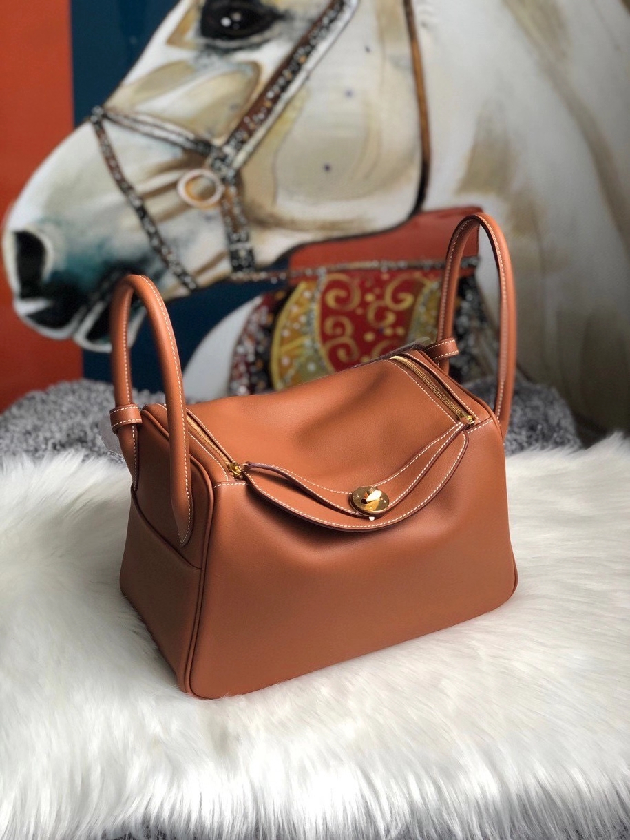 Hermès（爱马仕）Lindy 26cm Swift ck37 金棕色 Gold 金扣 顶级手缝  超美 定制