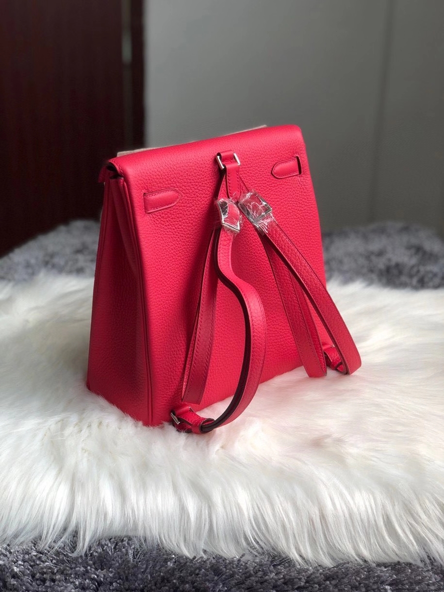 Hermès（爱马仕）Kelly ado 原厂大牛皮 I6 极致粉 银扣 顶级手缝 定制