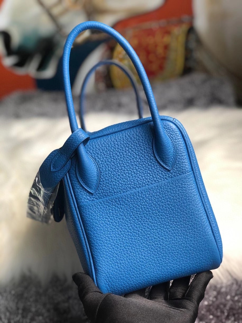 Hermès（爱马仕）Lindy 26cm 原厂御用大牛皮 T7 水妖蓝 银扣 顶级手缝 现货
