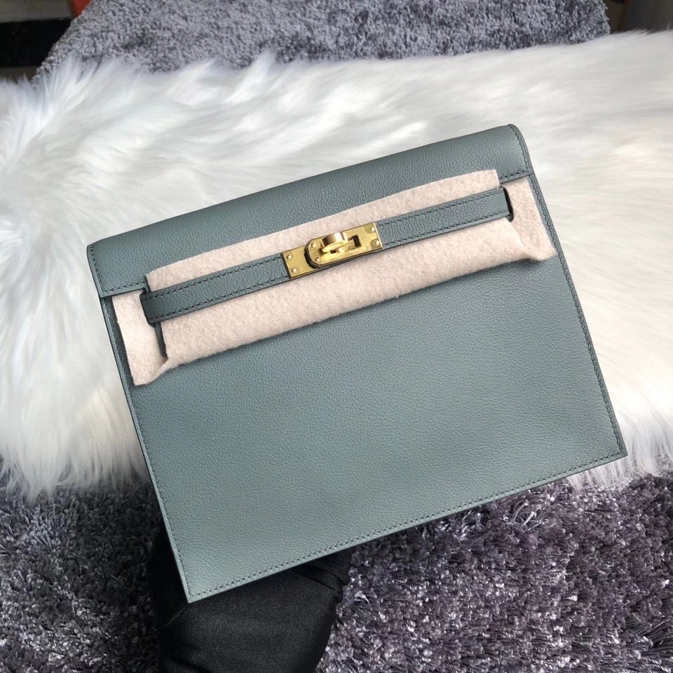 Hermès(爱马仕)Kelly danse evevolor cc63 杏绿色 金扣 顶级手缝-拉尔森鳄鱼皮具定制 - 爱马仕包包官网 Hermès(爱马仕)Kelly danse evevolor cc63 杏绿色 金扣 顶级手缝