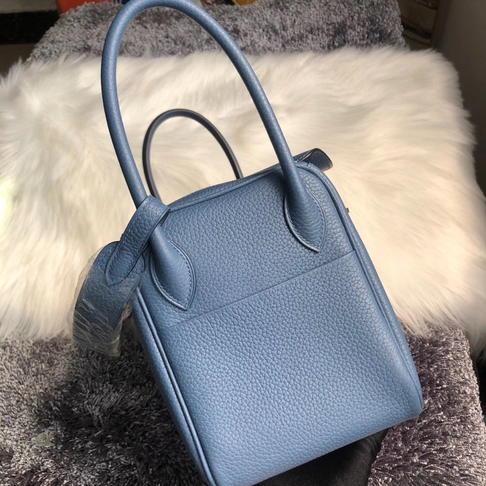 Hermès（爱马仕）Lindy 26cm 原厂御用大牛皮 R2 玛瑙蓝  银扣 顶级手缝 现货