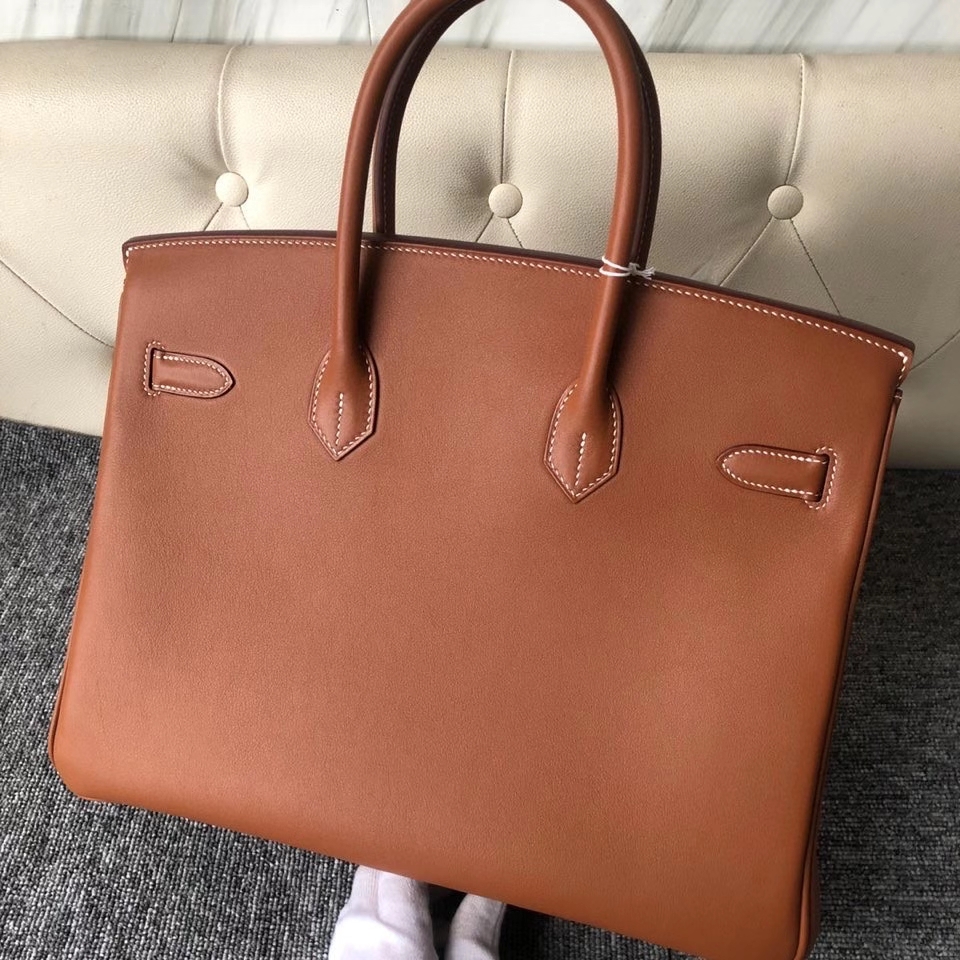 Hermès（爱马仕）Birkin 35cm Swift  ck37 金棕色 Gold 银扣 顶级手缝 定制