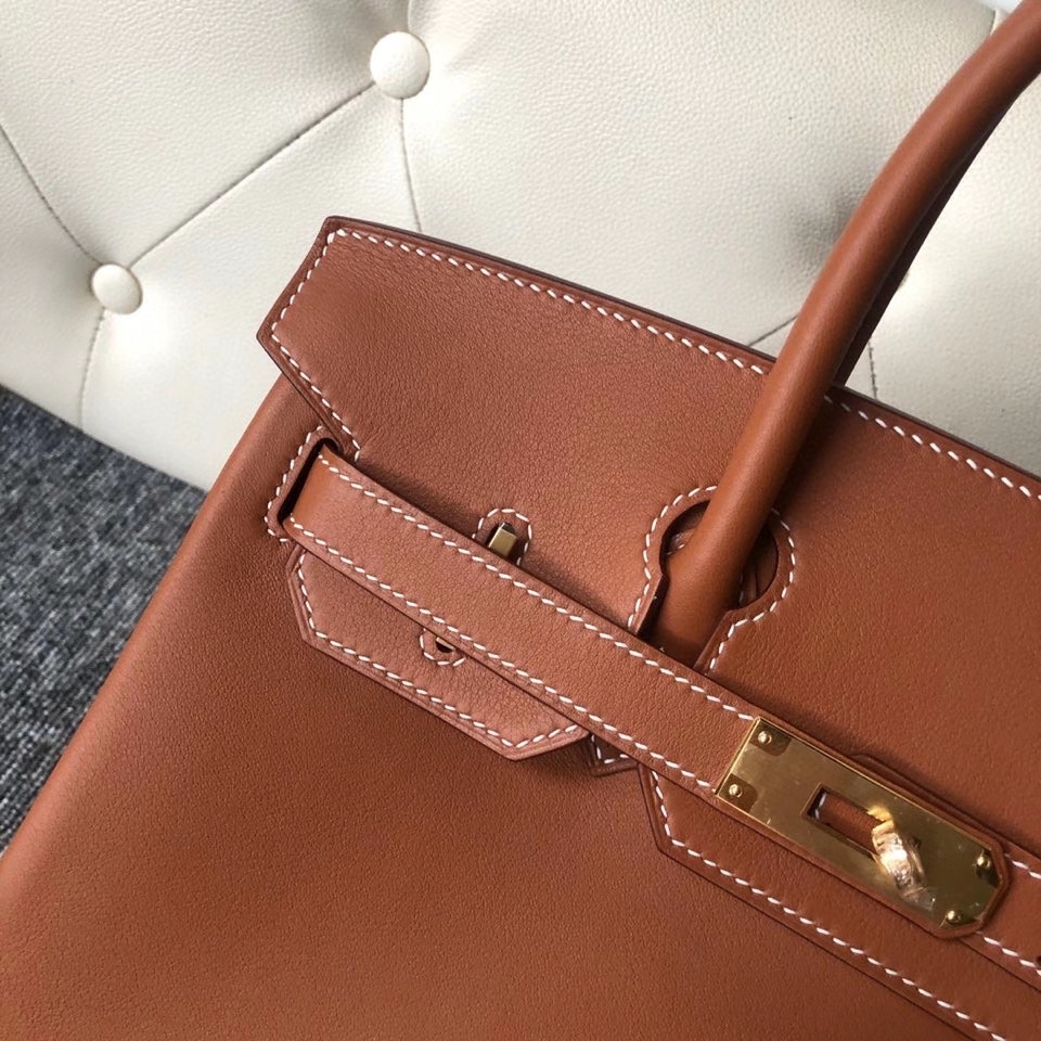 Hermès（爱马仕）Birkin 30cm Swift  ck37 金棕色 Gold 金扣 顶级手缝 定制