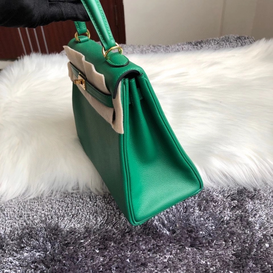 Hermès（爱马仕）Kelly 25cm  evecolor  U4 丝绒绿 金扣 顶级手缝 现货