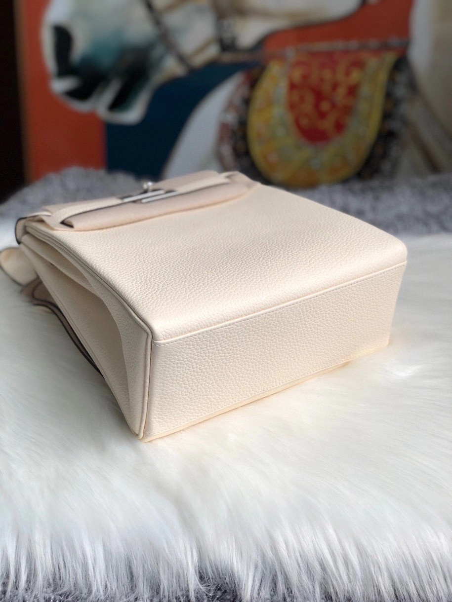 Hermès（爱马仕）Kelly ado ck10 奶昔白 Craie 银扣 顶级手缝 定制