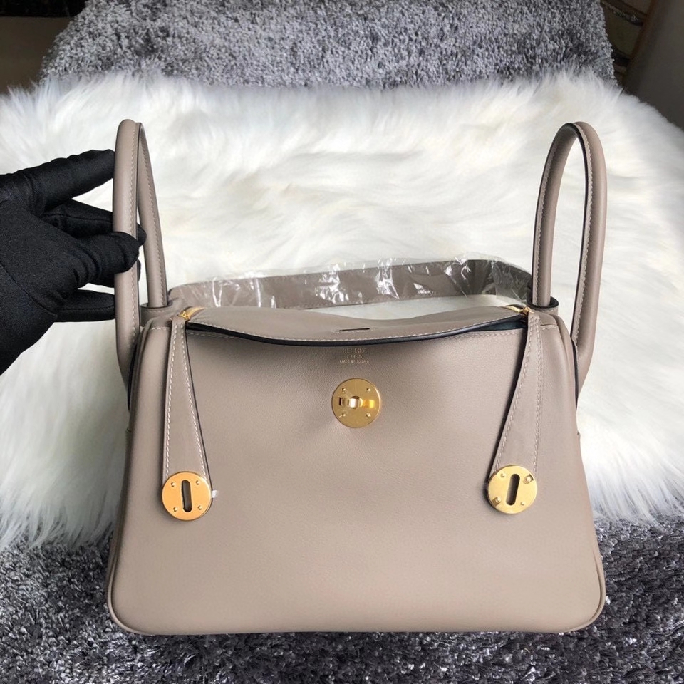 Hermès（爱马仕）Lindy 26cm Swift  m8 沥青灰 Gris ashpite 金扣 顶级手缝 定制