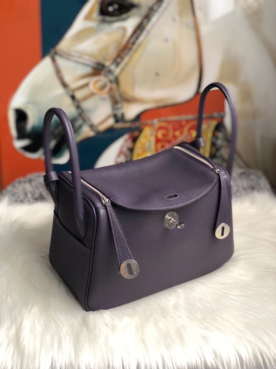 Hermès（爱马仕）Lindy 26cm 原厂御用大牛皮 葡萄籽 银扣 顶级手缝 现货