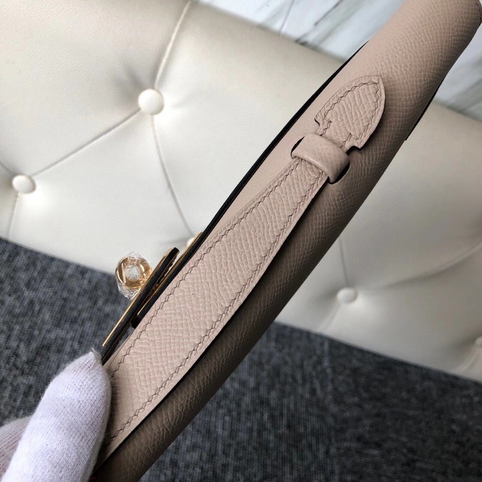 Hermès（爱马仕）Kelly 31cm Epsom 原厂掌纹皮  S2 Trench 风衣灰 金扣 顶级手缝