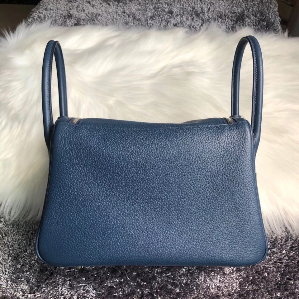 Hermès（爱马仕）Lindy 26cm 原厂御用大牛皮 S4 深邃蓝 deep blue 银扣 顶级手缝 现货
