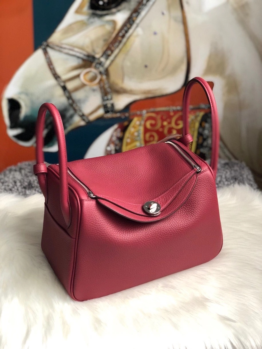 Hermès（爱马仕）Lindy 26cm 原厂御用大牛皮 K1 石榴红 Rouge grenat 银扣 顶级手缝 现货