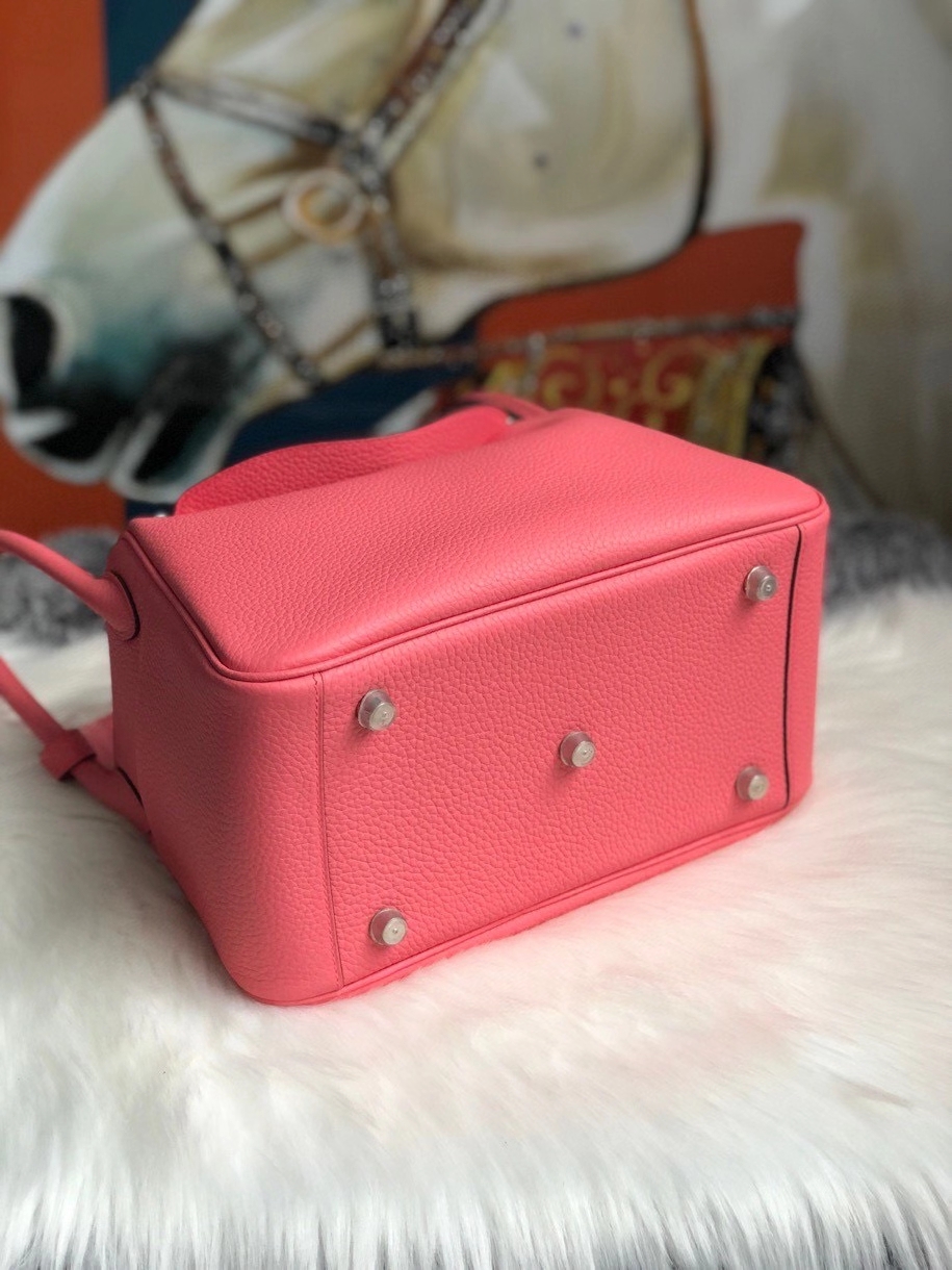 Hermès(爱马仕)Lindy 26cm 原厂御用大牛皮 8w 唇膏粉 rose azalee 银扣 顶级手缝 现货-拉尔森鳄鱼皮具定制 - 爱马仕包包官网 Hermès(爱马仕)Lindy 26cm 原厂御用大牛皮 8w 唇膏粉 rose azalee 银扣 顶级手缝 现货