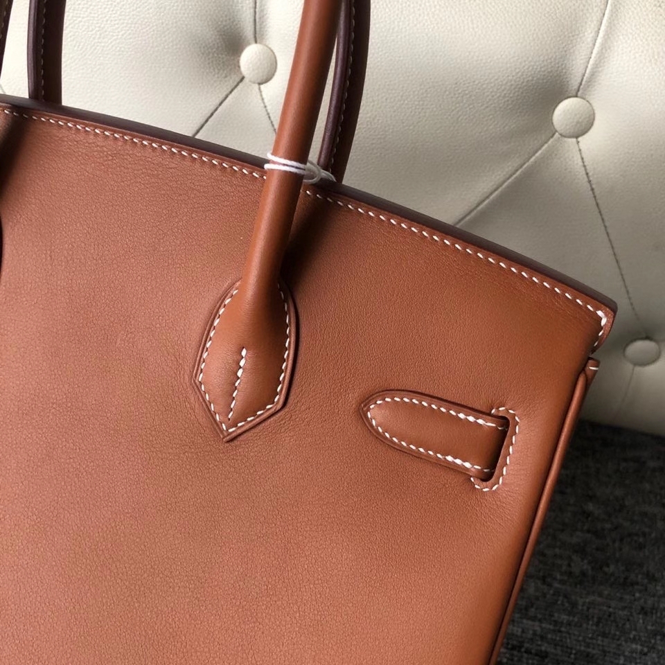 Hermès（爱马仕）Birkin 30cm Swift  ck37 金棕色 Gold 金扣 顶级手缝 定制