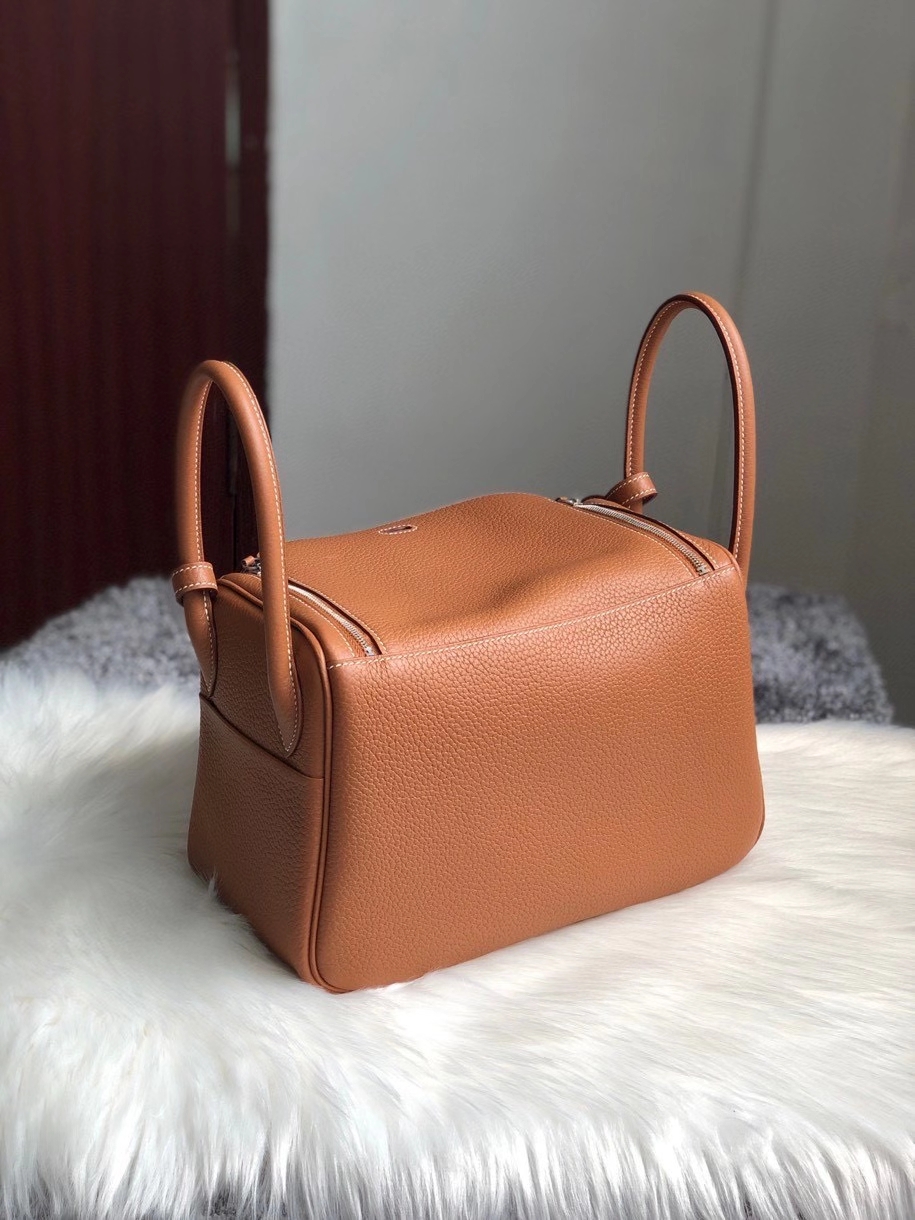 Hermès（爱马仕）Lindy 26cm 原厂御用顶级大牛皮  ck37 金棕色 Gold 银扣 顶级手缝