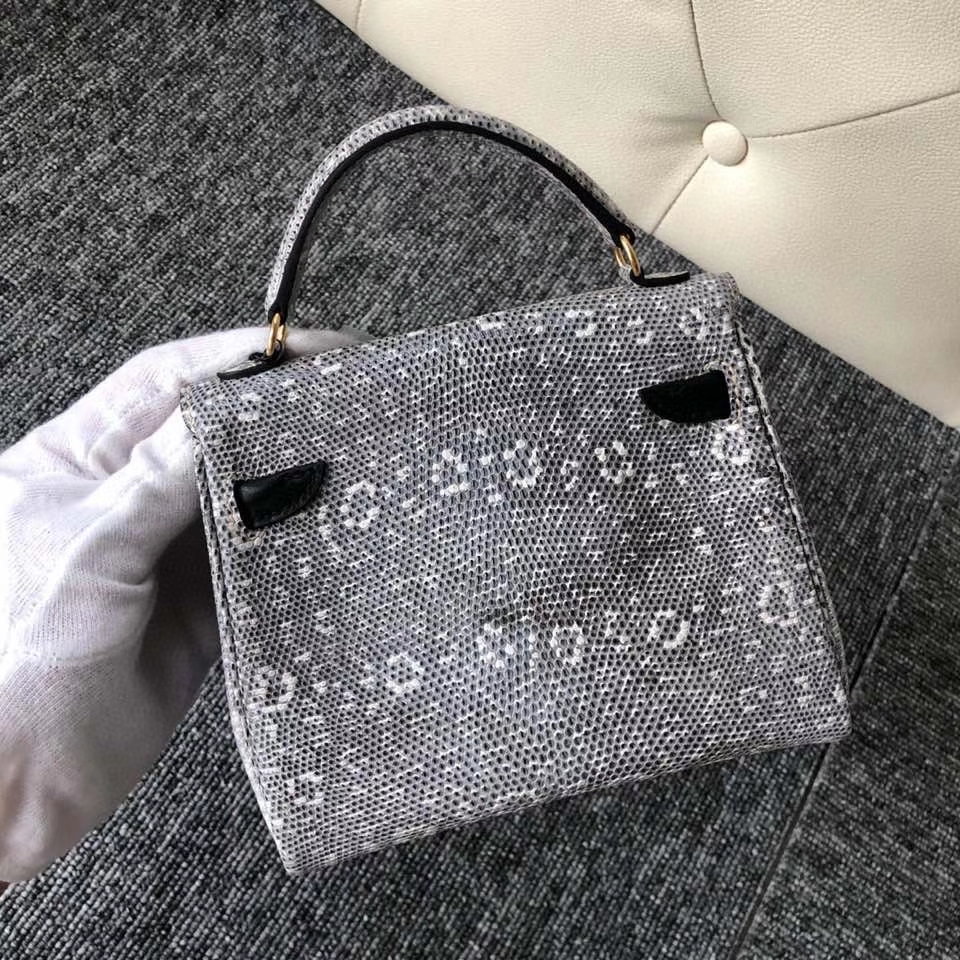 Hermès（爱马仕）Kelly doll Lizard 进口亮面蜥蜴01原色 小喜马拉雅色 金扣 顶级手缝 小可爱