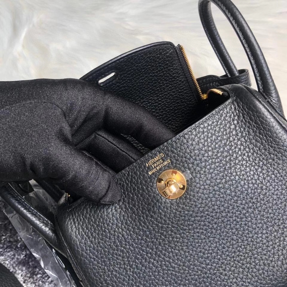 Hermès（爱马仕）Mini lindy tc ck89 黑色 Noir 金扣 顶级手缝 现货