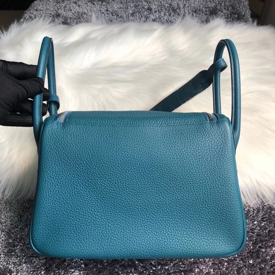 Hermès（爱马仕）Lindy 26cm 原厂御用大牛皮 W0 博斯普鲁斯绿 银扣 顶级手缝 现货