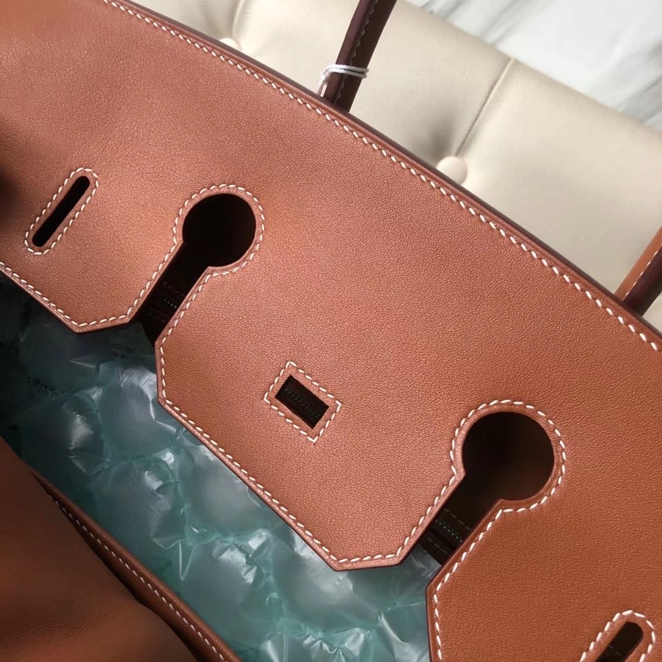 Hermès(爱马仕)Birkin 35cm Swift ck37 金棕色 Gold 银扣 顶级手缝 定制-拉尔森鳄鱼皮具定制 - 爱马仕包包官网 Hermès(爱马仕)Birkin 35cm Swift ck37 金棕色 Gold 银扣 顶级手缝 定制