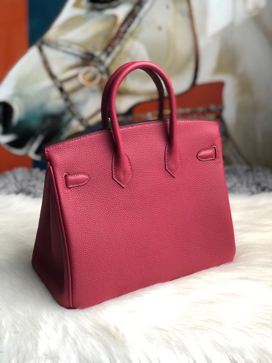 Hermès(爱马仕)Birkin 25cm 原厂小牛皮togo K1 石榴红 Rouge Grenat 金扣 顶级手缝-拉尔森鳄鱼皮具定制 - 爱马仕包包官网 Hermès(爱马仕)Birkin 25cm 原厂小牛皮togo K1 石榴红 Rouge Grenat 金扣 顶级手缝