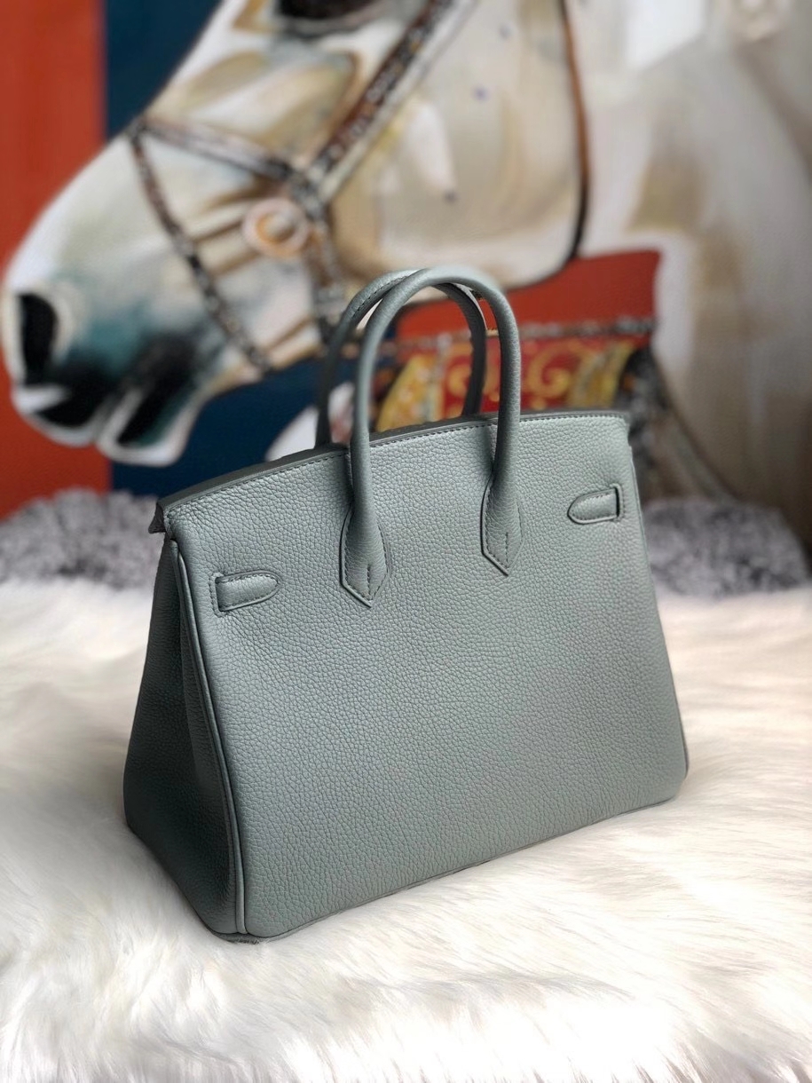 Hermès（爱马仕）Birkin 25cm 原厂小牛皮 togo cc63 杏绿色 金扣 顶级手缝 现货