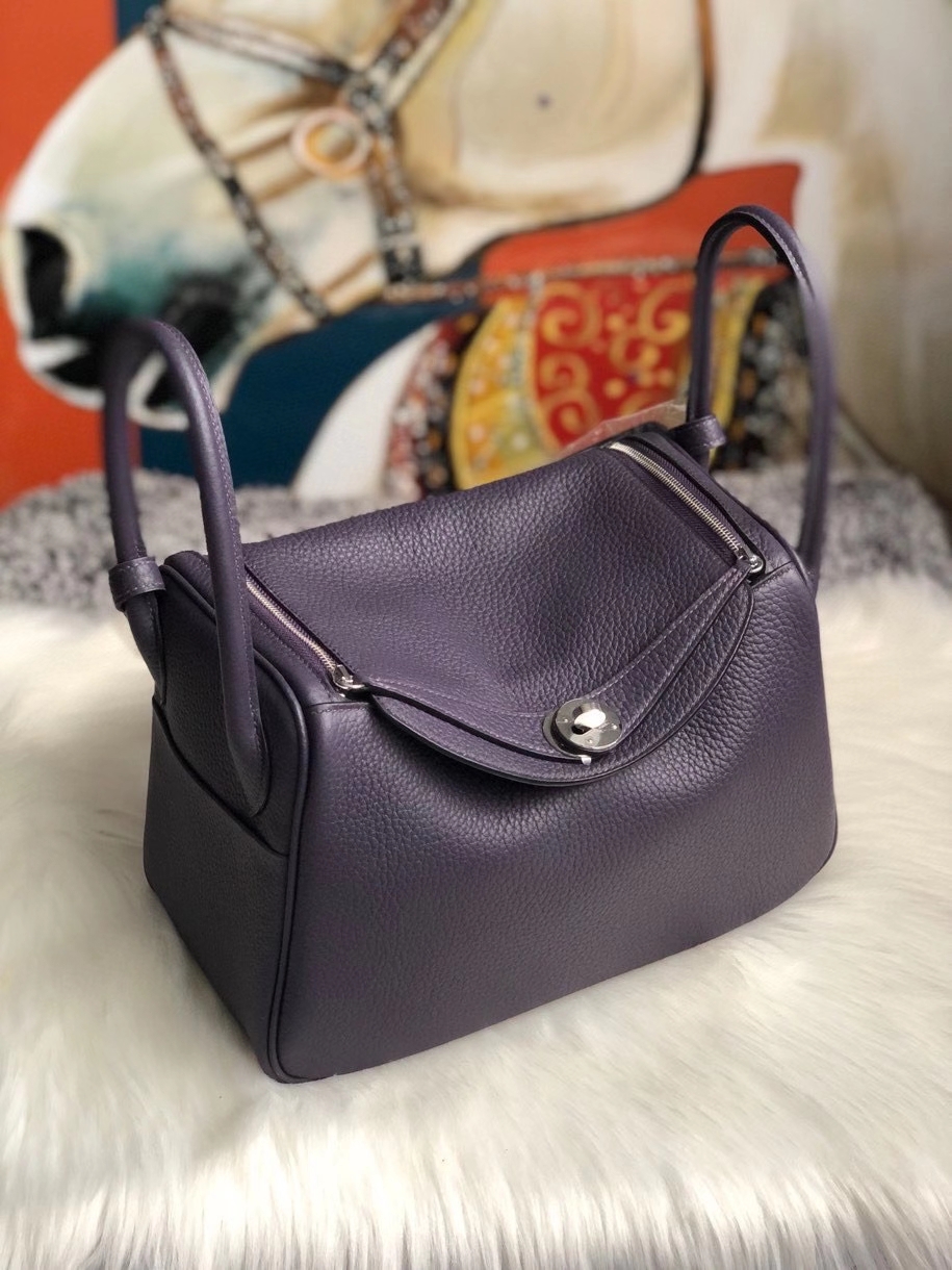 Hermès（爱马仕）Lindy 26cm 原厂御用大牛皮 葡萄籽 银扣 顶级手缝 现货