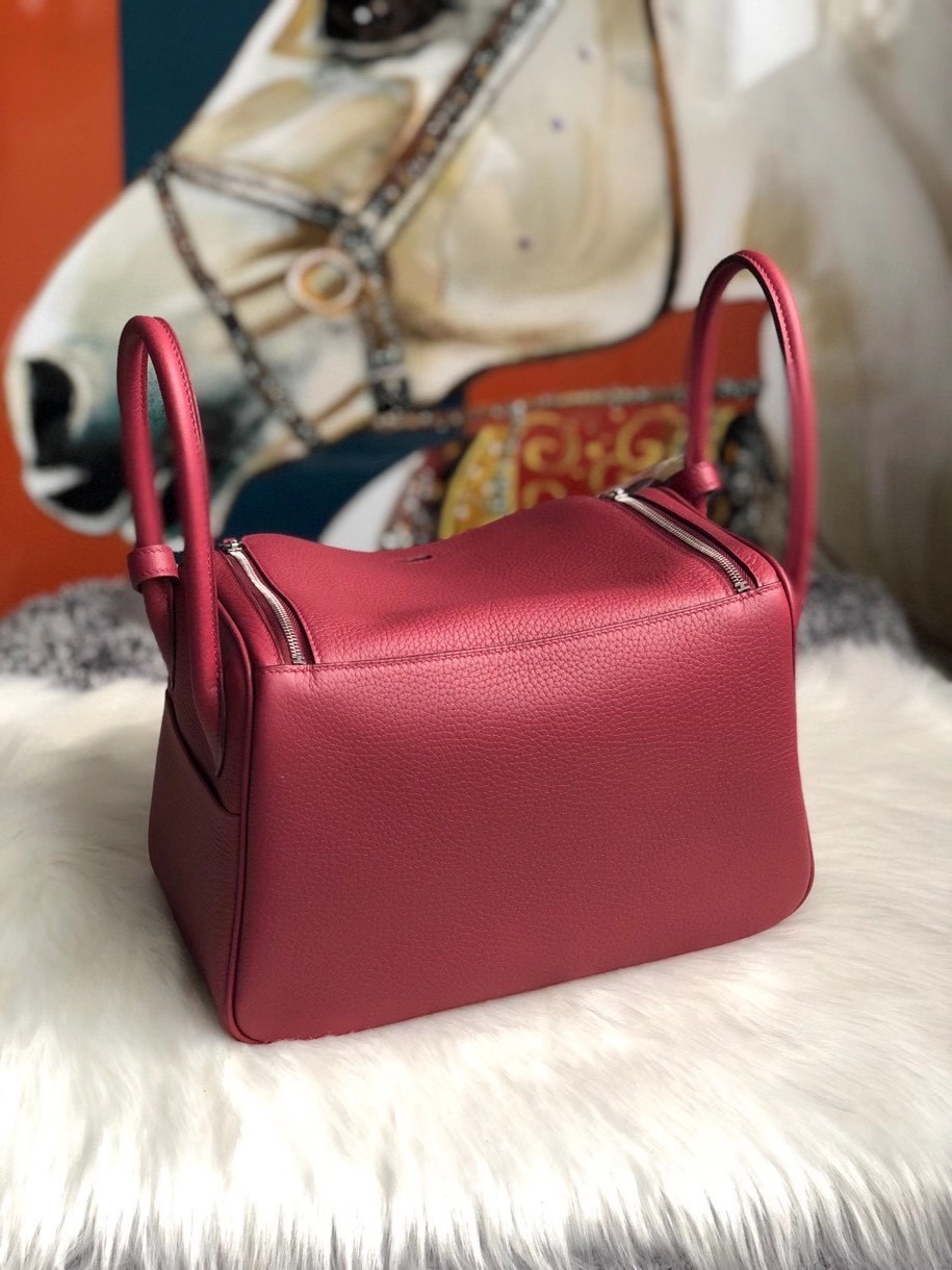 Hermès（爱马仕）Lindy 26cm 原厂御用大牛皮 K1 石榴红 Rouge grenat 银扣 顶级手缝 现货