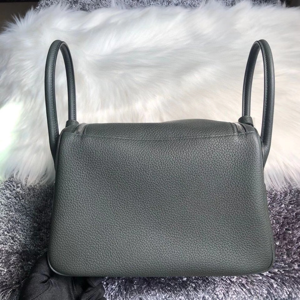 Hermès（爱马仕）Lindy 26cm 原厂御用大牛皮 6o 柏树绿 银扣 顶级手缝 现货