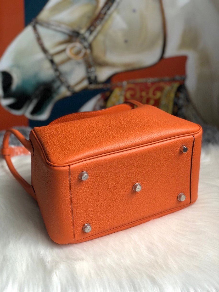 Hermès（爱马仕）Lindy 26cm 原厂御用大牛皮 93 橙色 Orange 银扣 顶级手缝 现货