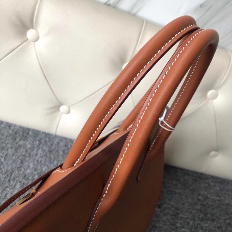 Hermès(爱马仕)Birkin 30cm Swift ck37 金棕色 Gold 金扣 顶级手缝 定制-拉尔森鳄鱼皮具定制 - 爱马仕包包官网 Hermès(爱马仕)Birkin 30cm Swift ck37 金棕色 Gold 金扣 顶级手缝 定制
