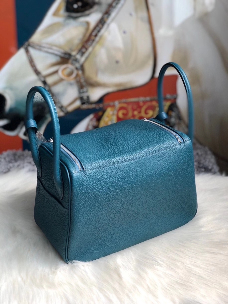 Hermès（爱马仕）Lindy 26cm 原厂御用大牛皮 W0 博斯普鲁斯绿 银扣 顶级手缝 现货