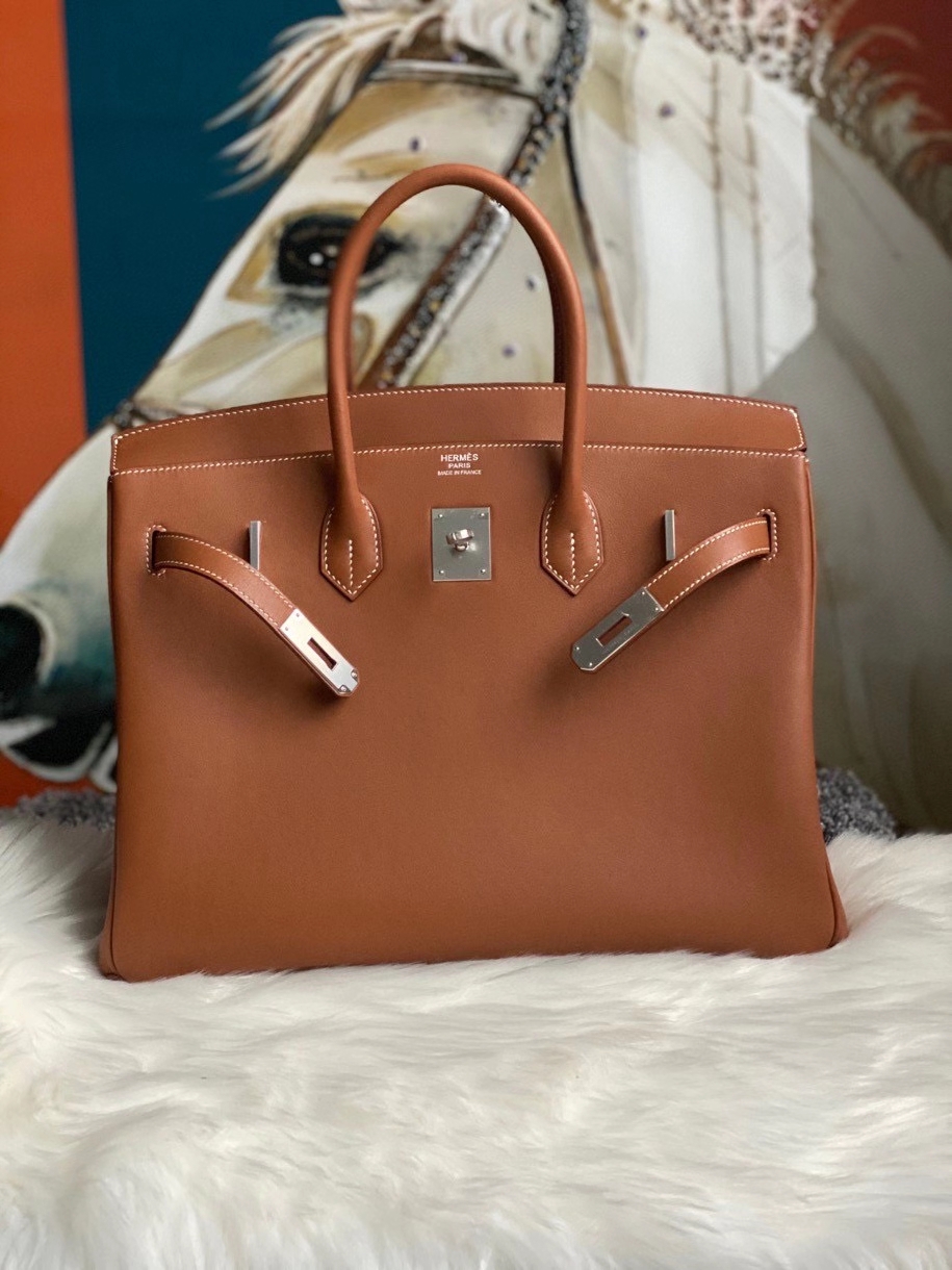 Hermès（爱马仕）Birkin 35cm Swift  ck37 金棕色 Gold 银扣 顶级手缝
