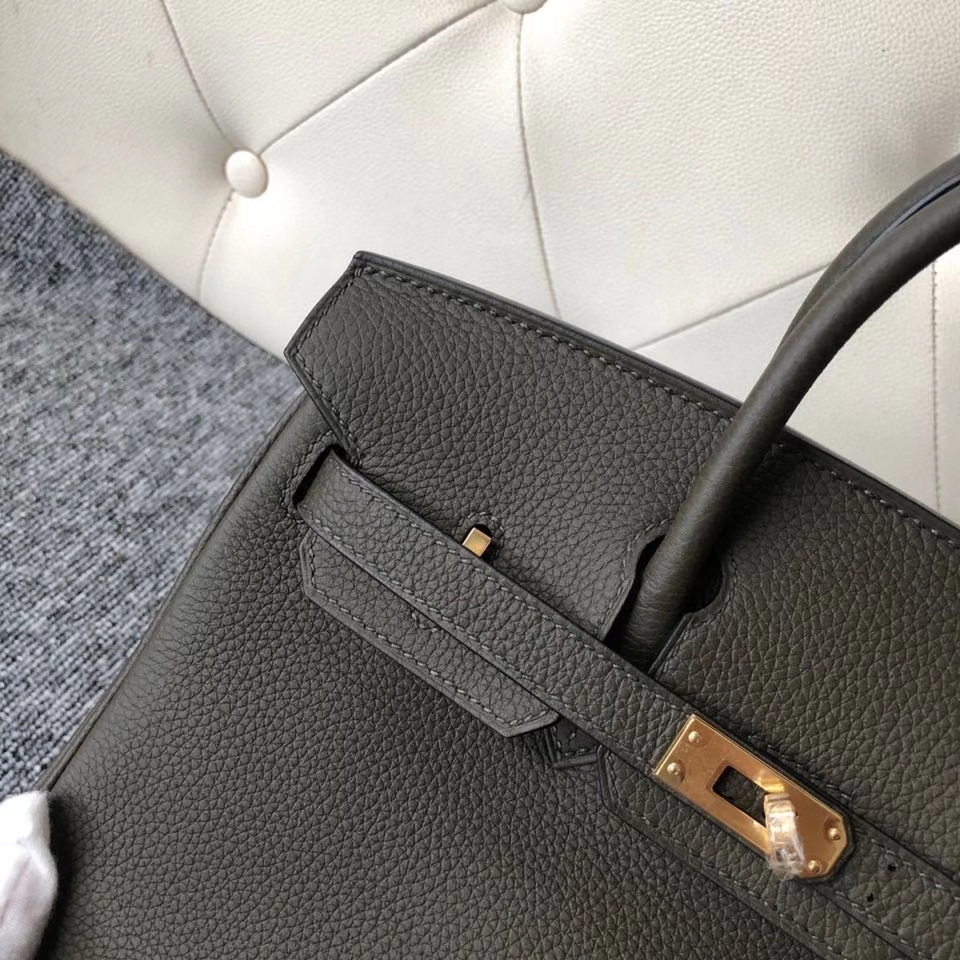 Hermès（爱马仕）Birkin 25cm 原厂小牛皮 G8 橄榄绿 金扣 顶级手缝 现货