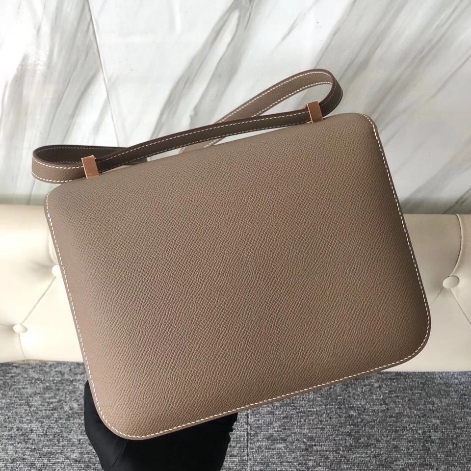 Hermès（爱马仕）Constance 24cm Epsom 原厂掌纹皮 ck18 大象灰 玫瑰金扣 顶级手缝 现货