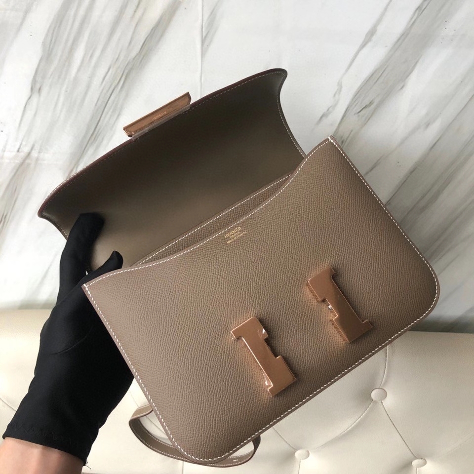 Hermès（爱马仕）Constance 24cm Epsom 原厂掌纹皮 ck18 大象灰 玫瑰金扣 顶级手缝 现货