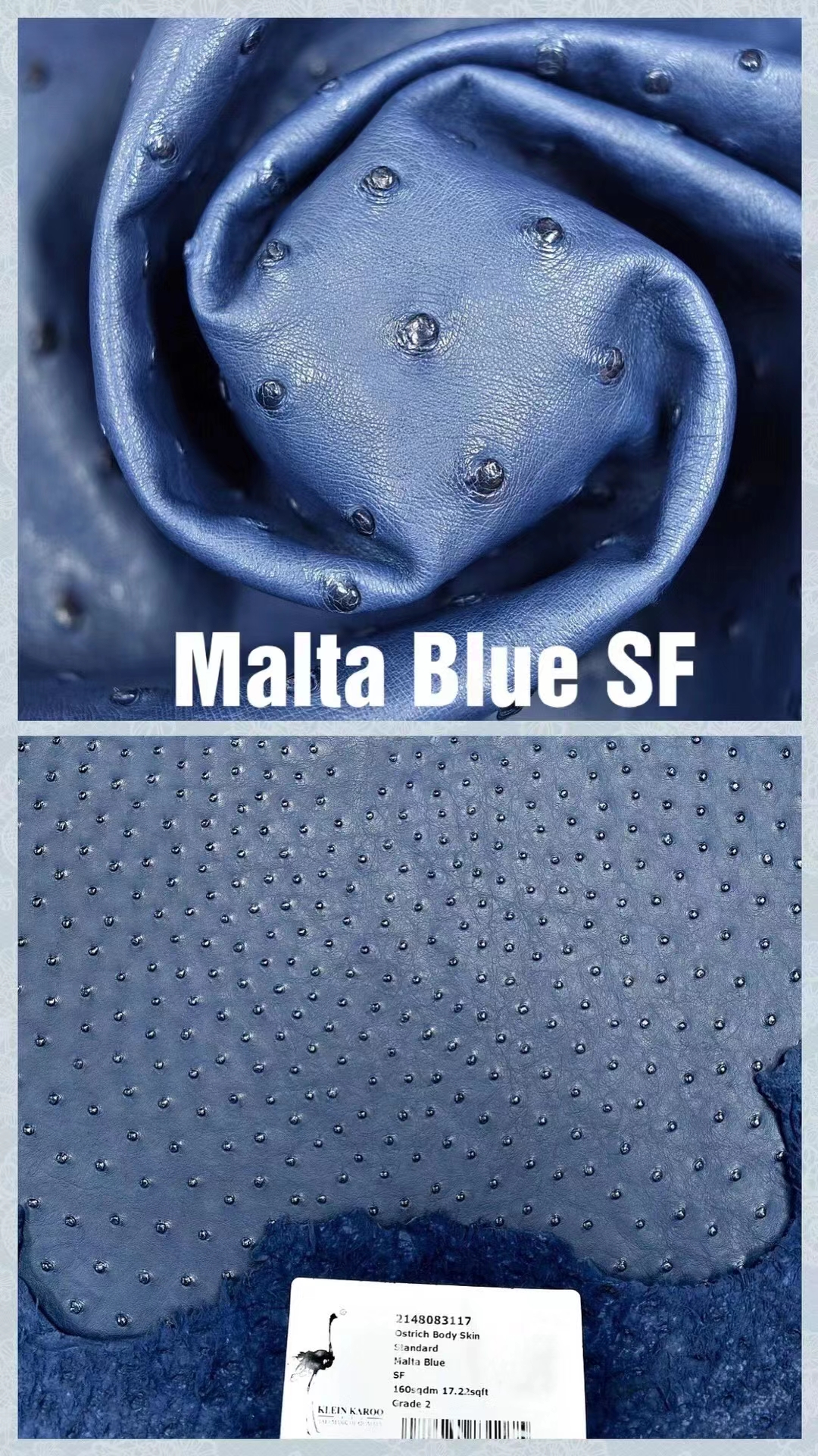 Hermès(爱马仕)南非KK鸵鸟皮 最新颜色 H家御用顶级皮 Malta Blue 蓝色-拉尔森鳄鱼皮具定制 - 爱马仕包包官网 Hermès(爱马仕)南非KK鸵鸟皮 最新颜色 H家御用顶级皮 Malta Blue 蓝色