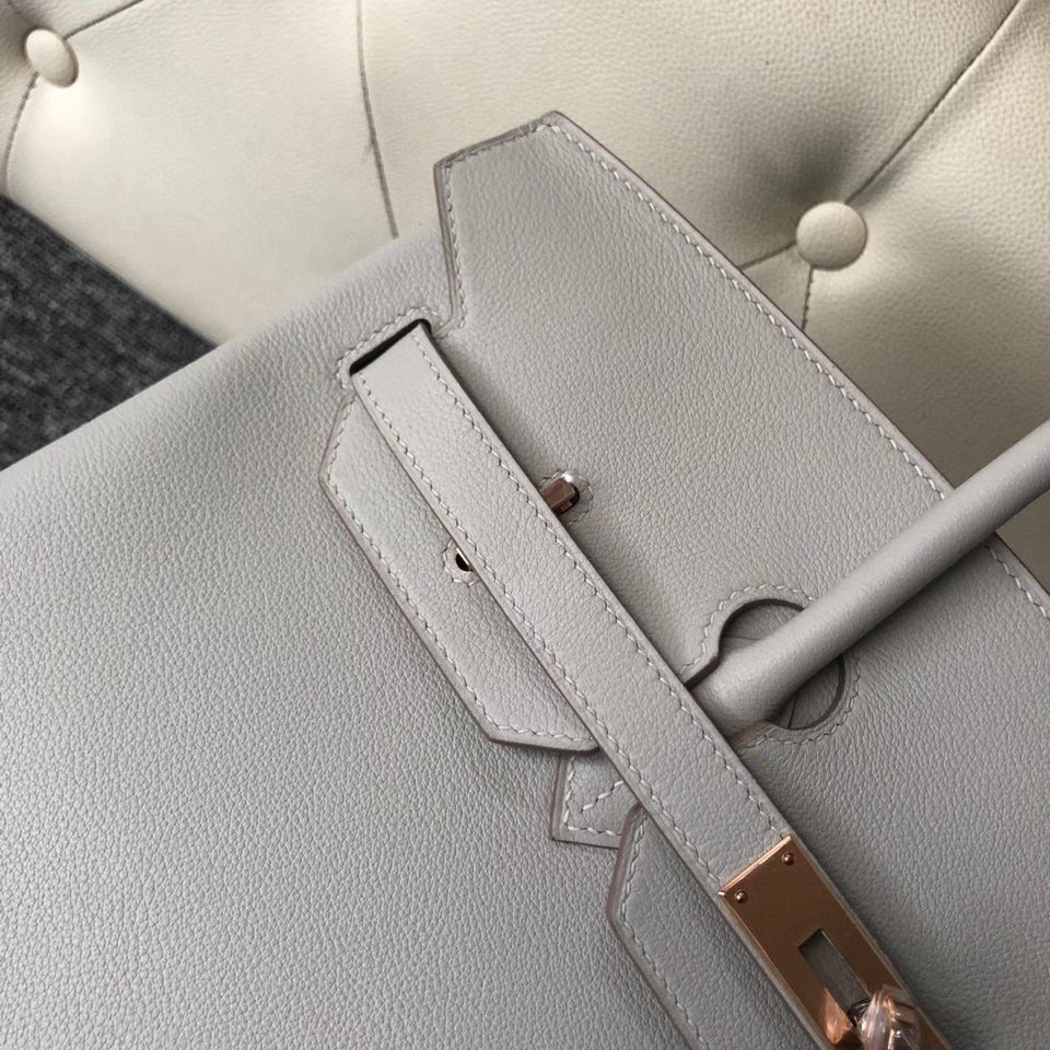 Hermès（爱马仕）Birkin 35cm Evecolor  ck80 珍珠灰 玫瑰金扣 rose gold 顶级手缝 现货