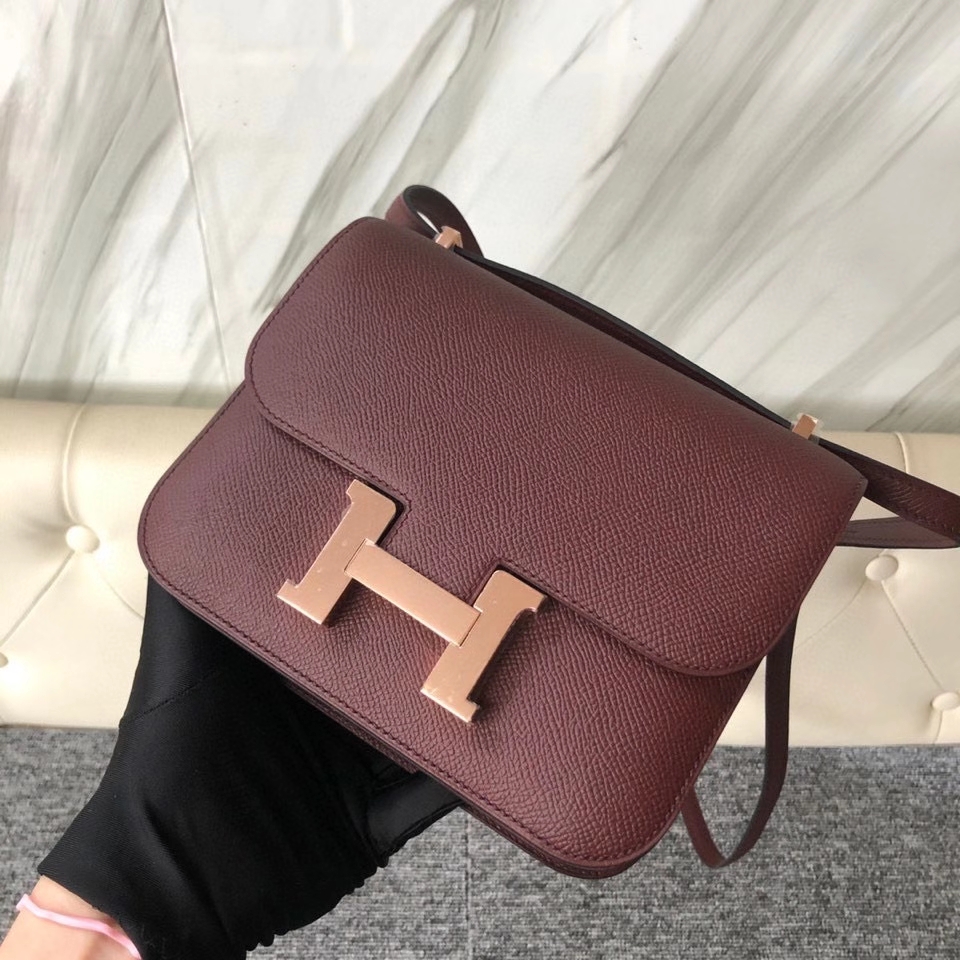 Hermès（爱马仕）Constance 24cm Epsom 原厂掌纹皮 ck55 爱马仕红 金扣 顶级手缝 现货