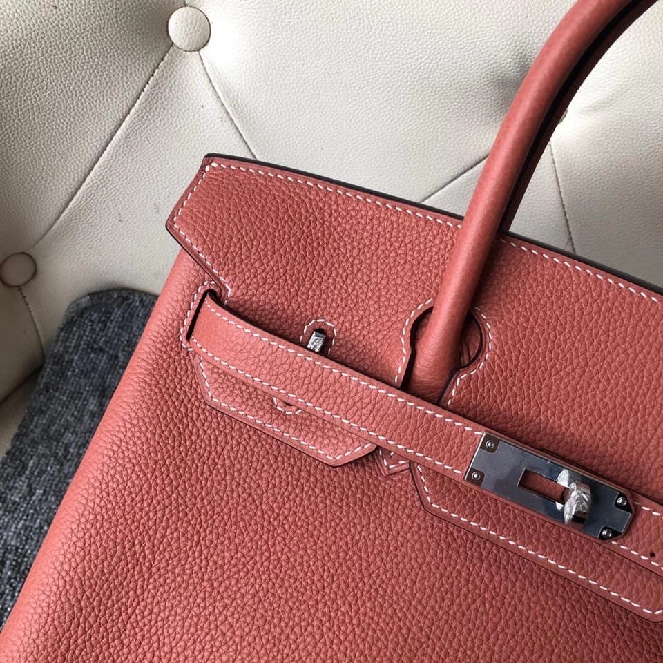 Hermès（爱马仕）Birkin 30cm 原厂小牛皮 togo 4E枫叶棕 银扣 顶级手缝 现货