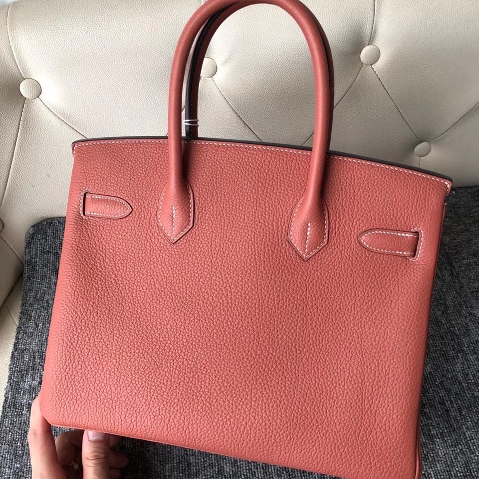 Hermès（爱马仕）Birkin 30cm 原厂小牛皮 togo 4E枫叶棕 银扣 顶级手缝 现货
