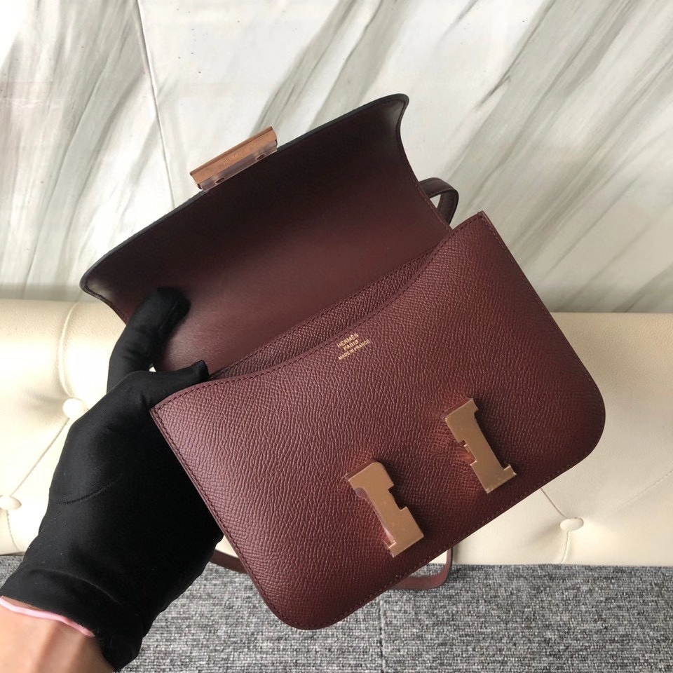 Hermès（爱马仕）Constance 24cm Epsom 原厂掌纹皮 ck55 爱马仕红 金扣 顶级手缝 现货