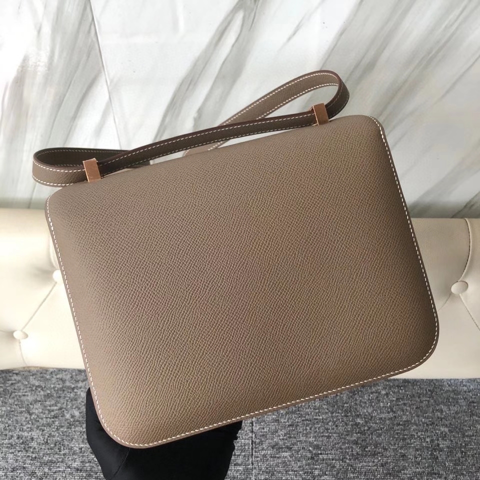 Hermès（爱马仕）Constance 24cm Epsom 原厂掌纹皮 ck18 大象灰 玫瑰金扣 顶级手缝 现货