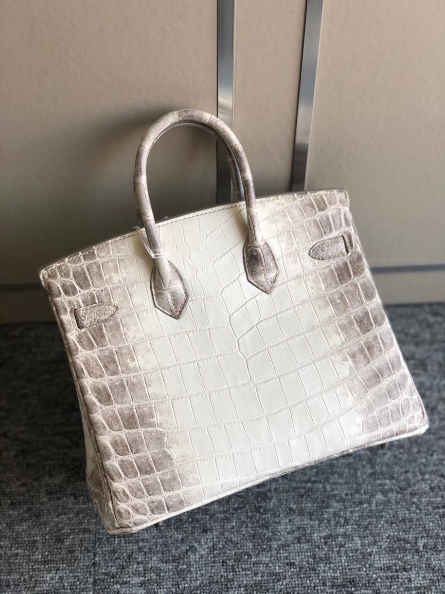 Hermès(爱马仕)Birkin 25cm Himalaya 喜马拉雅 银扣 包中皇后 顶级手缝 现货-拉尔森鳄鱼皮具定制 - 爱马仕包包官网 Hermès(爱马仕)Birkin 25cm Himalaya 喜马拉雅 银扣 包中皇后 顶级手缝 现货