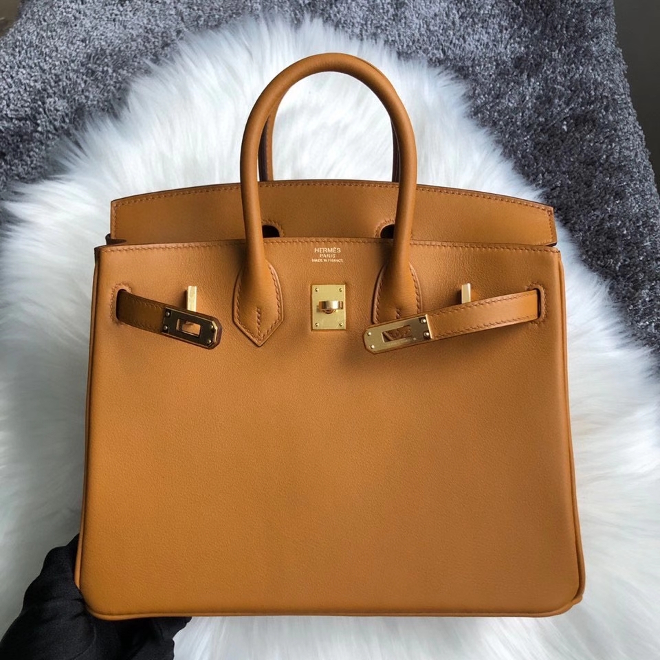 Hermès(爱马仕)Birkin 25cm Swift 2S 芝麻色 芝麻黄 金扣 顶级手缝 现货-拉尔森鳄鱼皮具定制 - 爱马仕包包官网 Hermès(爱马仕)Birkin 25cm Swift 2S 芝麻色 芝麻黄 金扣 顶级手缝 现货