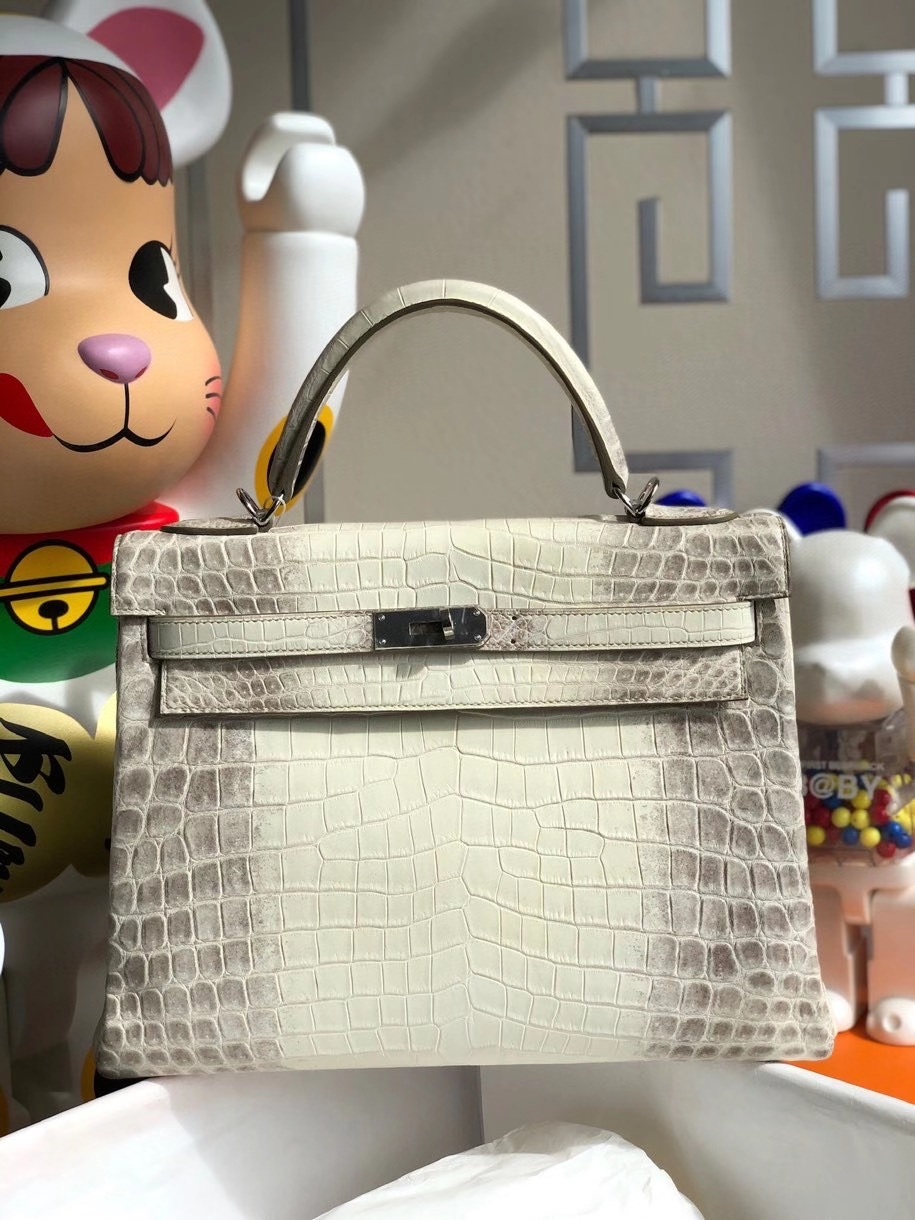 Hermès（爱马仕）Kelly 32cm Himalaya 喜马拉雅 银扣 顶级手缝 现货